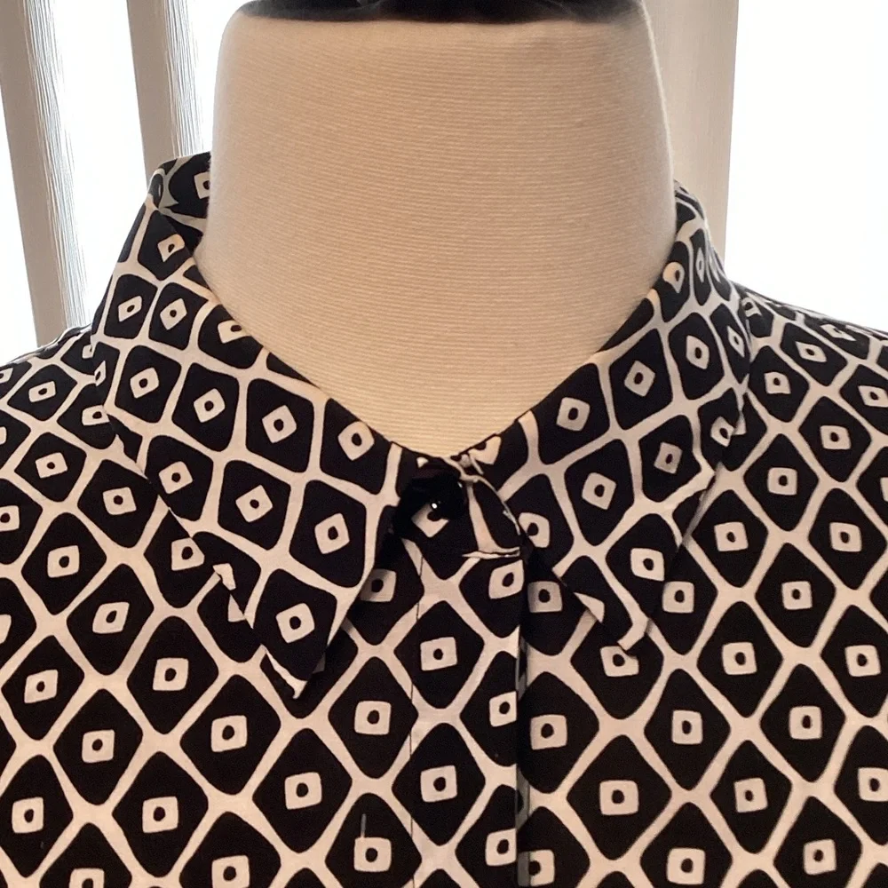 Persona by Marina Rinaldi Black and White Patterned Dress - Picture 3 of 8